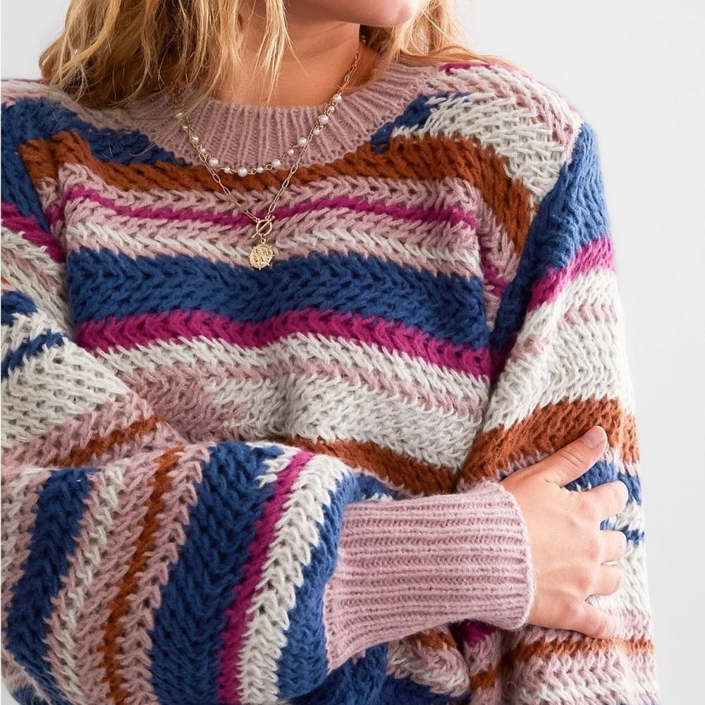Z SUPPLY Ashville Striped Balloon Sleeve Striped Sweater Size Small - Picture 11 of 15